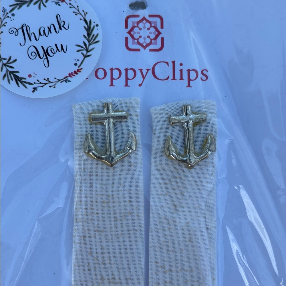 Gold Anchor poppy Clips magnetic accessories new in package fun wear